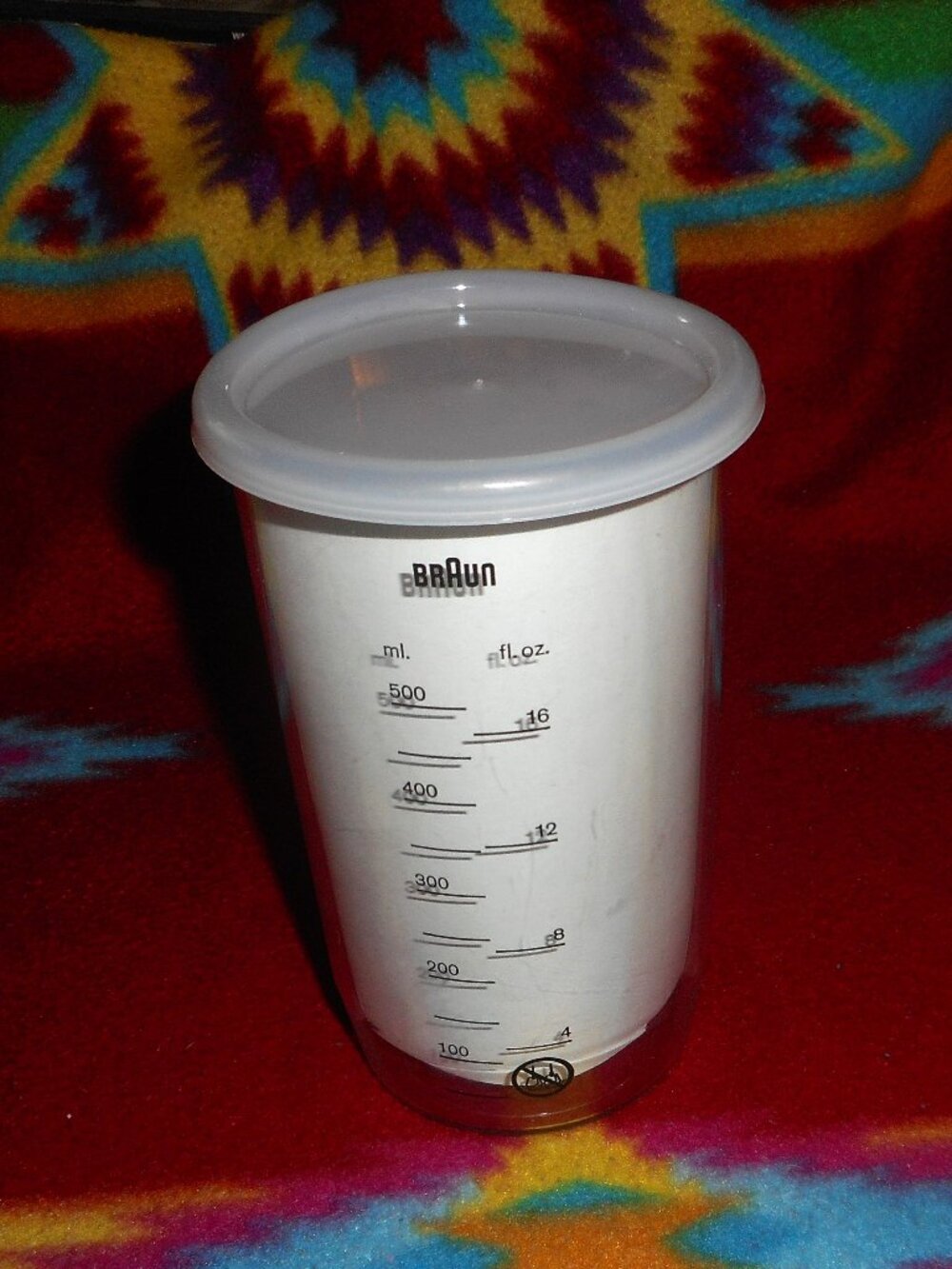 Braun 500ml/16oz Clear Plastic Mixer Measuring Cup w/Lid